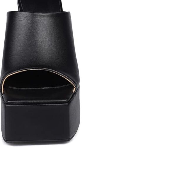 Dsevht Platform Sandals Slip On Open Square Toe Chunky Block High Heel Pump - Picture 14 of 15